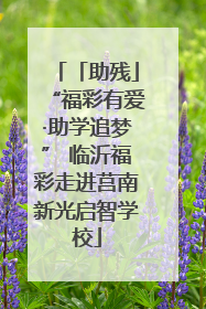 「助残」“福彩有爱·助学追梦” 临沂福彩走进莒南新光启智学校