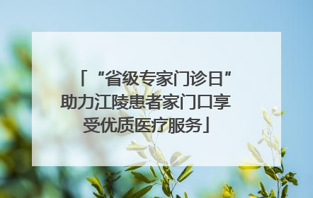 “省级专家门诊日”助力江陵患者家门口享受优质医疗服务