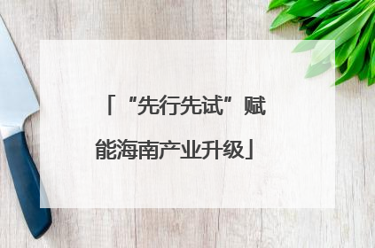 “先行先试”赋能海南产业升级