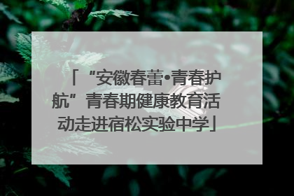 “安徽春蕾•青春护航”青春期健康教育活动走进宿松实验中学