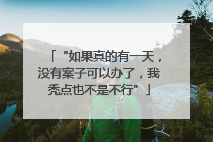 “如果真的有一天，没有案子可以办了，我秃点也不是不行”