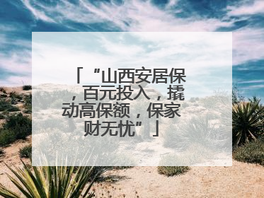 “山西安居保，百元投入，撬动高保额，保家财无忧”