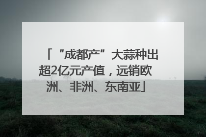 “成都产”大蒜种出超2亿元产值，远销欧洲、非洲、东南亚