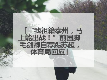 “我祖籍泰州，马上能出战！”前国脚毛剑卿自荐踢苏超，体育局回应