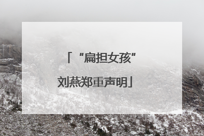 “扁担女孩”刘燕郑重声明