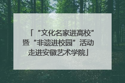 “文化名家进高校”暨“非遗进校园”活动走进安徽艺术学院
