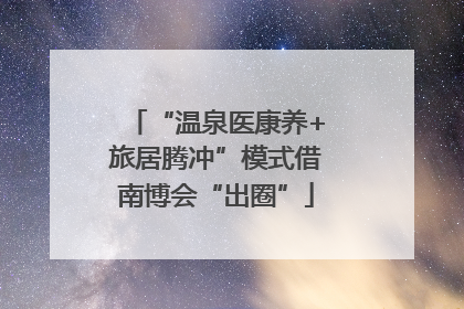 “温泉医康养+旅居腾冲”模式借南博会“出圈”