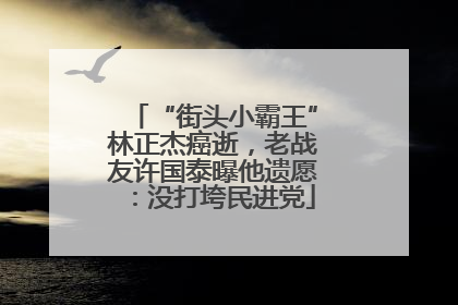 “街头小霸王”林正杰癌逝，老战友许国泰曝他遗愿：没打垮民进党