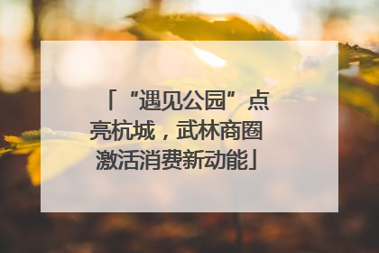“遇见公园”点亮杭城，武林商圈激活消费新动能