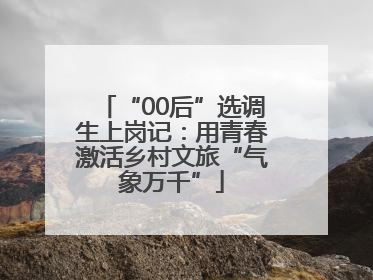 “00后”选调生上岗记：用青春激活乡村文旅“气象万千”