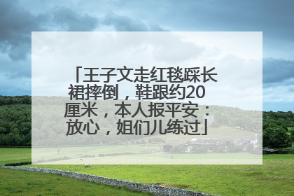 王子文走红毯踩长裙摔倒，鞋跟约20厘米，本人报平安：放心，姐们儿练过