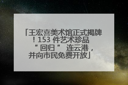 王宏喜美术馆正式揭牌！153 件艺术珍品 “ 回归 ” 连云港，并向市民免费开放