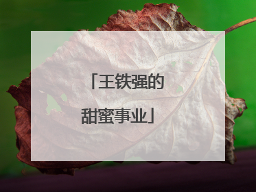 王铁强的甜蜜事业
