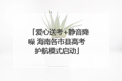 爱心送考+静音降噪 海南各市县高考护航模式启动
