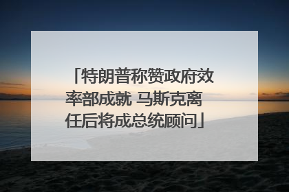 特朗普称赞政府效率部成就 马斯克离任后将成总统顾问