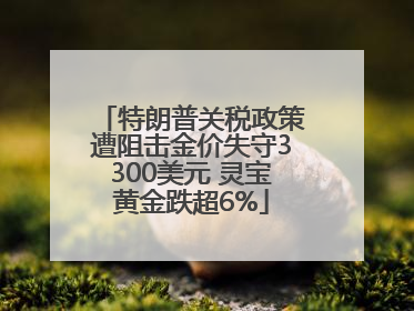 特朗普关税政策遭阻击金价失守3300美元 灵宝黄金跌超6%