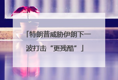 特朗普威胁伊朗下一波打击“更残酷”