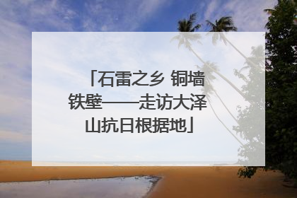 石雷之乡 铜墙铁壁——走访大泽山抗日根据地