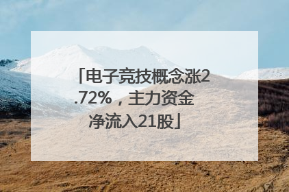 电子竞技概念涨2.72%，主力资金净流入21股