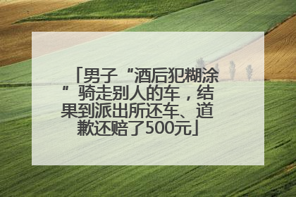 男子“酒后犯糊涂”骑走别人的车，结果到派出所还车、道歉还赔了500元
