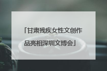 甘肃残疾女性文创作品亮相深圳文博会