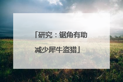 研究：锯角有助减少犀牛盗猎