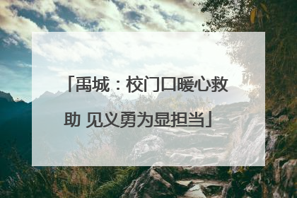 禹城：校门口暖心救助 见义勇为显担当