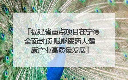 福建省重点项目在宁德全面封顶 赋能医药大健康产业高质量发展
