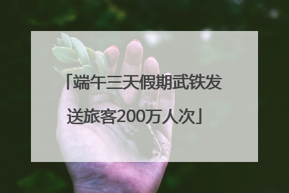 端午三天假期武铁发送旅客200万人次