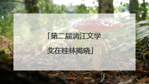 第二届漓江文学奖在桂林揭晓