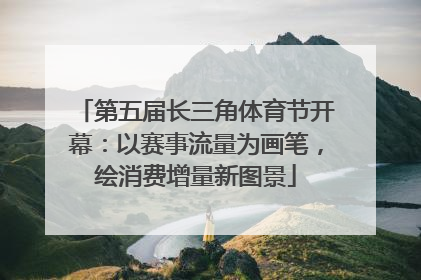 第五届长三角体育节开幕：以赛事流量为画笔，绘消费增量新图景