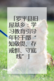 罗平县旧屋基乡：学习教育引导年轻干部“知敬畏、存戒惧、守底线”