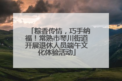 粽香传情，巧手纳福！常熟市琴川街道开展退休人员端午文化体验活动