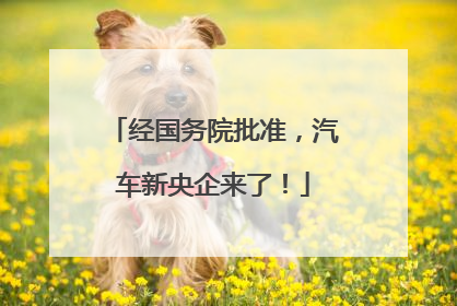 经国务院批准，汽车新央企来了！