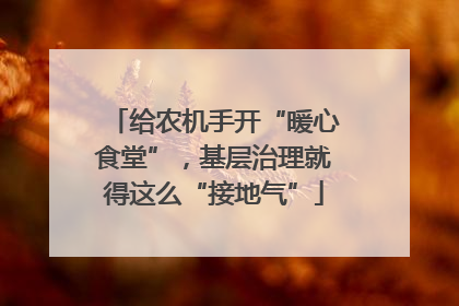 给农机手开“暖心食堂”，基层治理就得这么“接地气”