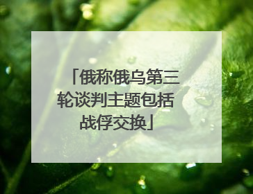 俄称俄乌第三轮谈判主题包括战俘交换