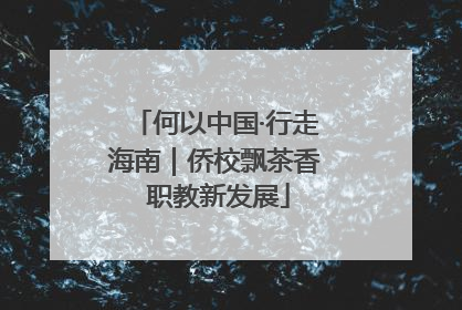 何以中国·行走海南｜侨校飘茶香 职教新发展