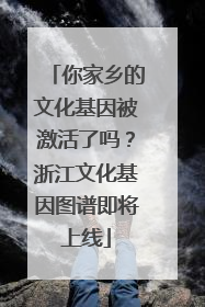 你家乡的文化基因被激活了吗？浙江文化基因图谱即将上线