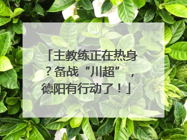主教练正在热身？备战“川超”，德阳有行动了！