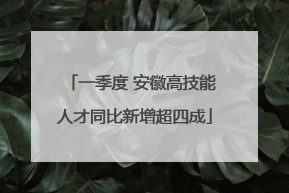 一季度 安徽高技能人才同比新增超四成
