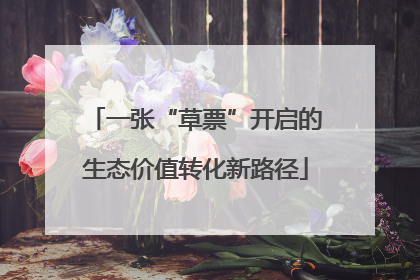 一张“草票”开启的生态价值转化新路径