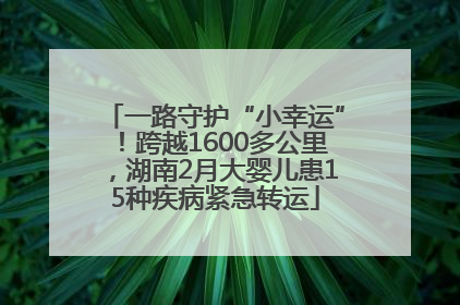 一路守护“小幸运”！跨越1600多公里，湖南2月大婴儿患15种疾病紧急转运