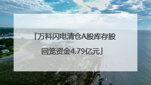 万科闪电清仓A股库存股 回笼资金4.79亿元