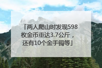 两人爬山时发现598枚金币重达3.7公斤，还有10个金手镯等