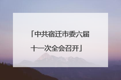 中共宿迁市委六届十一次全会召开