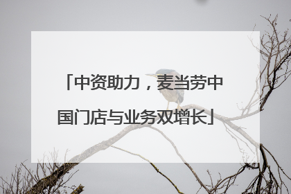 中资助力，麦当劳中国门店与业务双增长