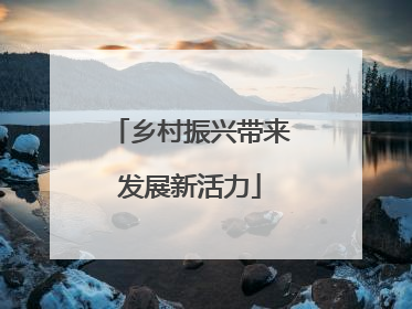 乡村振兴带来发展新活力