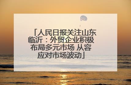 人民日报关注山东临沂：外贸企业积极布局多元市场 从容应对市场波动