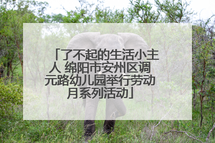 了不起的生活小主人 绵阳市安州区调元路幼儿园举行劳动月系列活动