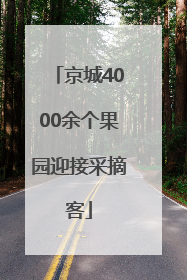 京城4000余个果园迎接采摘客